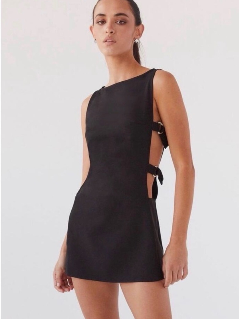 Peppermayo Cherish You Buckle Mini Dress Black